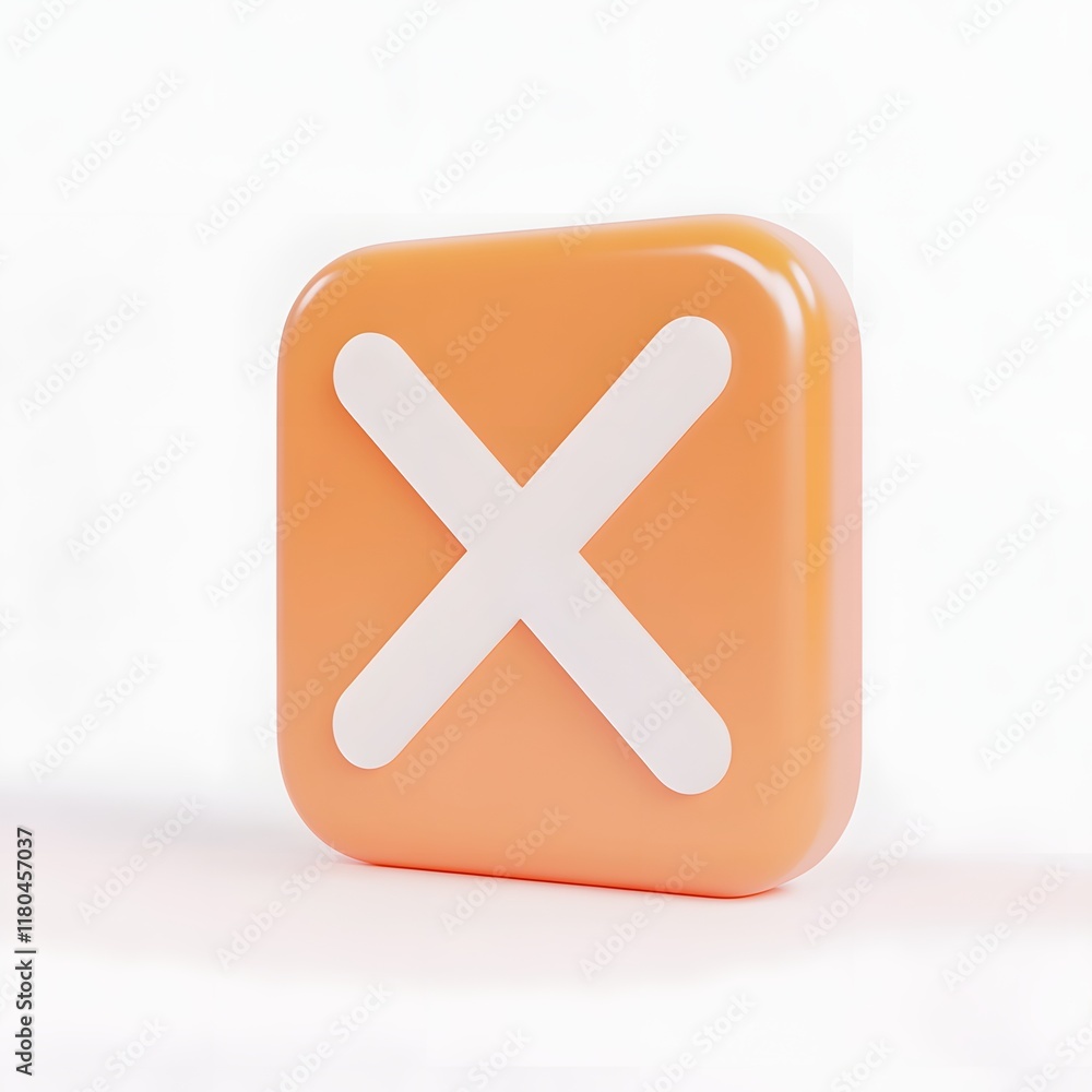 Fototapeta premium Digital X Button: Interface Design Guide