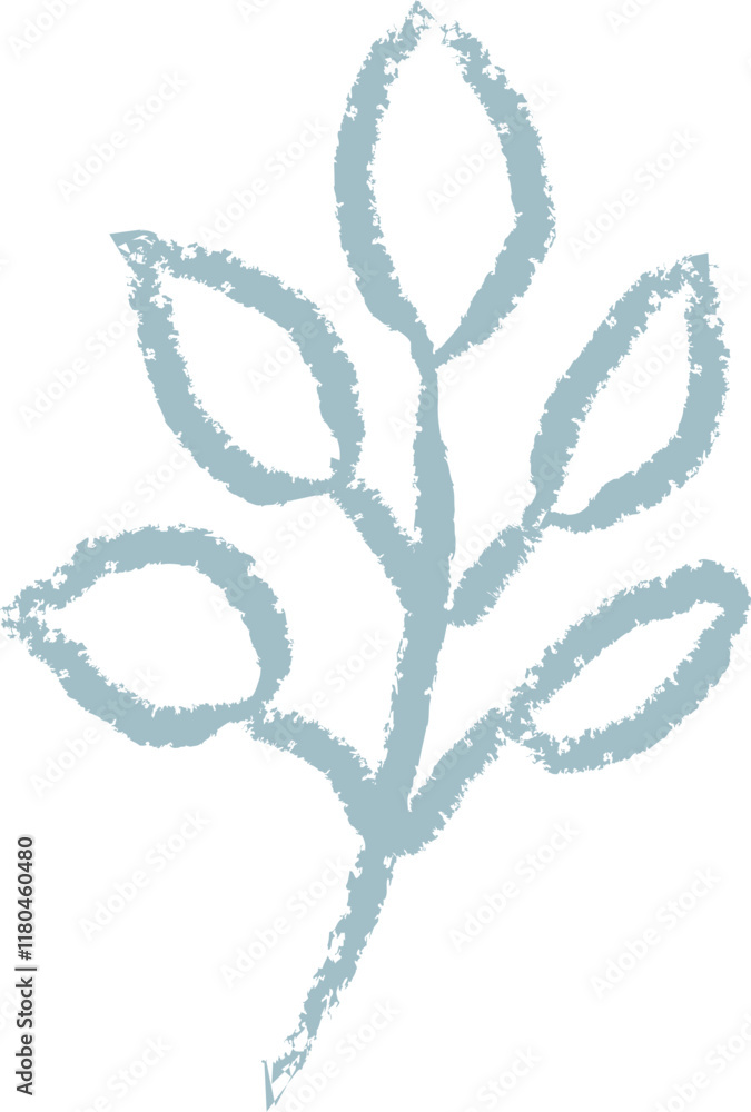 Fototapeta premium Floral Plant Crayon Pencil Childish Art