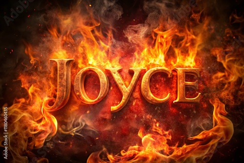 Vintage Flaming Lettering: Joyce Name in Fiery Font photo