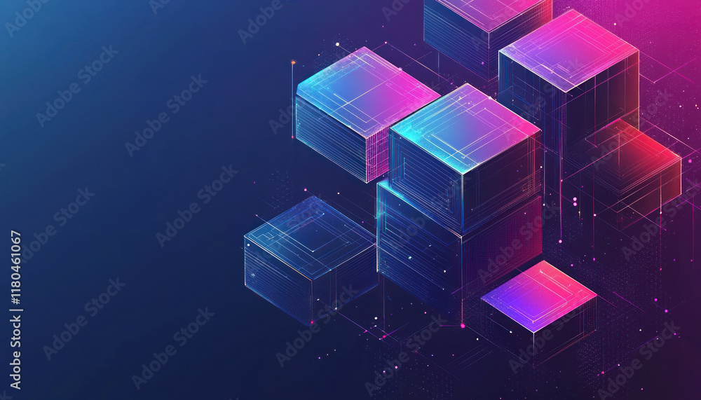 Obraz premium An Abstract modular technology design with scalable elements in vibrant colors