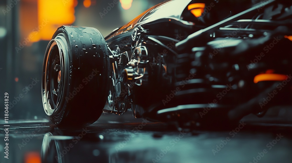 Fototapeta premium Futuristic Sports Car: Sleek Design, Powerful Engine