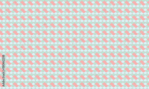 Charming pastel pink and mint green fish scale pattern. Perfect for textile design, scrapbooking,  website backgrounds, and feminine branding.  Seamless repeat design offers endless possibilities.