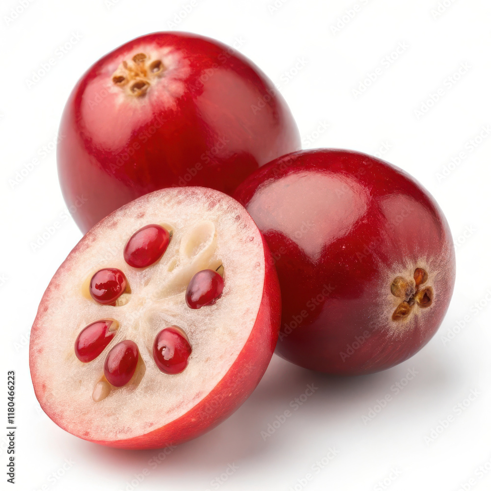 Obraz premium Fresh red cranberries, vibrant and juicy, perfect for recipes and health
