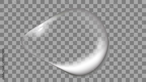 Transparent liquid forms water drops volume Real. Create atmospheric images in creative projects. Vector illustration.