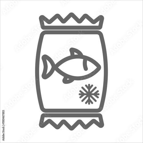 frozen fish seafood icon vector illustration symbol