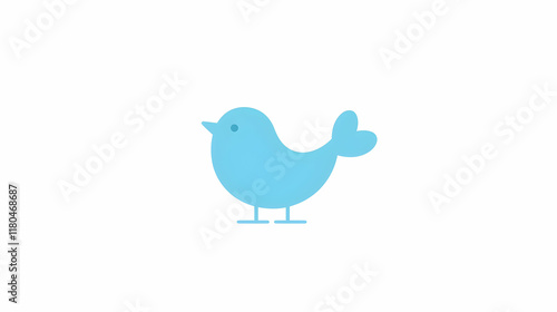Simple blue bird illustration, white background, digital art, website icon.