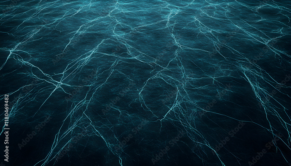 Abstract dark teal textured background featuring a network of glowing lines, ideal for design projects requiring a mysterious and deep atmosphere. Abstract dark teal textured background featuring a network of glowing lines, ideal for design projects requiring a mysterious and deep atmosphere.