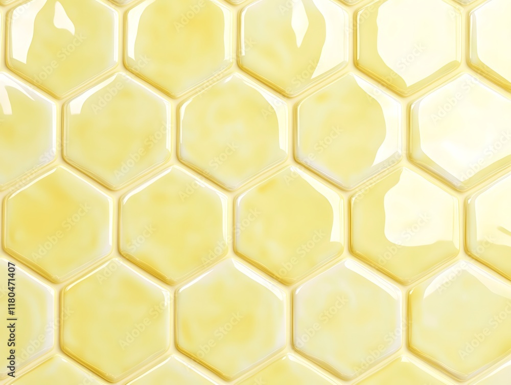 Pale Yellow Hexagonal Tile Surface Pale Yellow Hexagonal Tile Surface