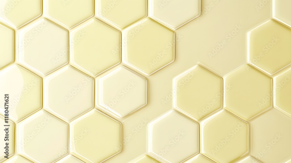 Pale Yellow Honeycomb Pattern with Glossy Surface Pale Yellow Honeycomb Pattern with Glossy Surface
