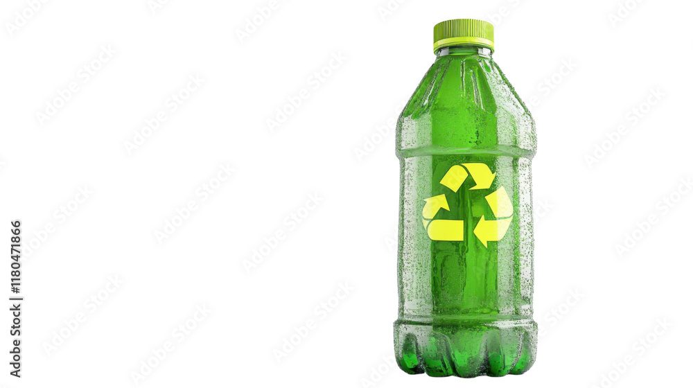 Plastic bottle with recycling symbol transparent background Plastic bottle with recycling symbol transparent background
