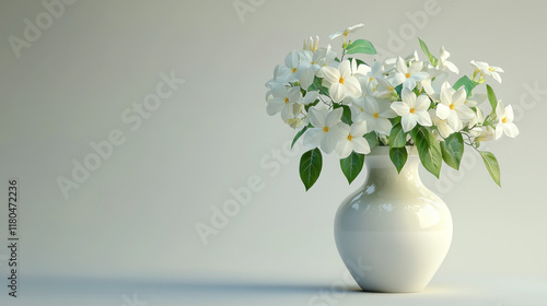 Wallpaper Mural White flowers in a white vase on a light background. Torontodigital.ca