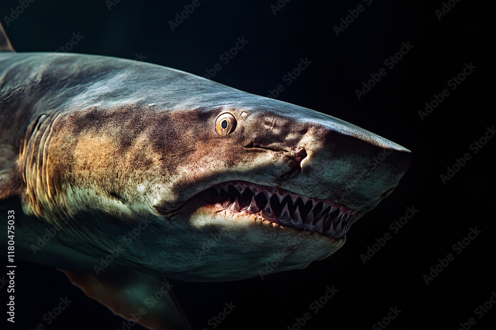 Naklejka premium Shark Close-up: A Powerful Predator