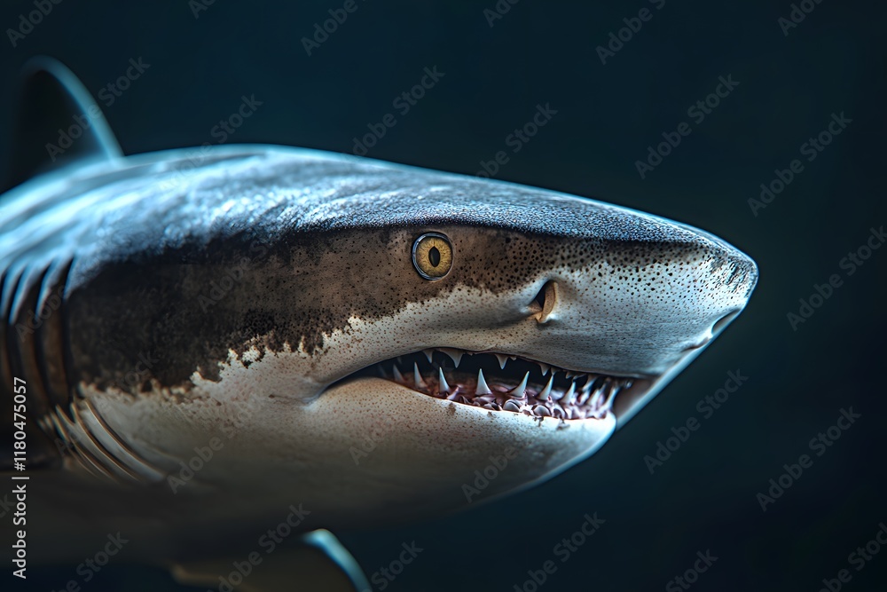 Naklejka premium Close-up of a Shark's Face