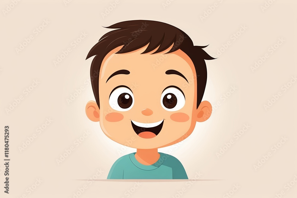cartoon boy with a big smile on his face cartoon boy with a big smile on his face