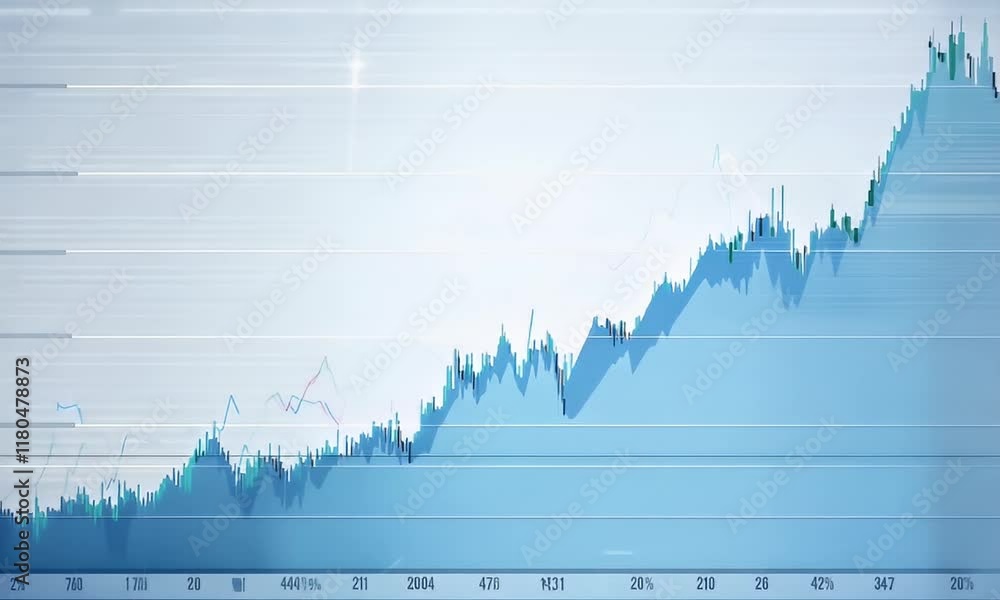 A digital graph displaying fluctuating data trends over time.