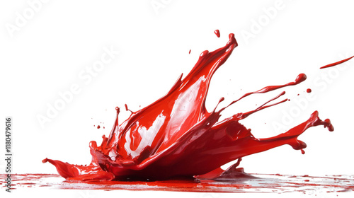 A red paint colour splash isolated on white background