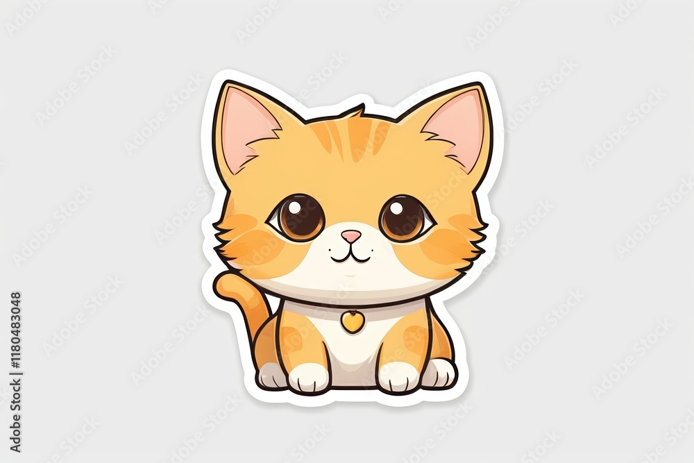 there is a sticker of a cat with a heart on it there is a sticker of a cat with a heart on it