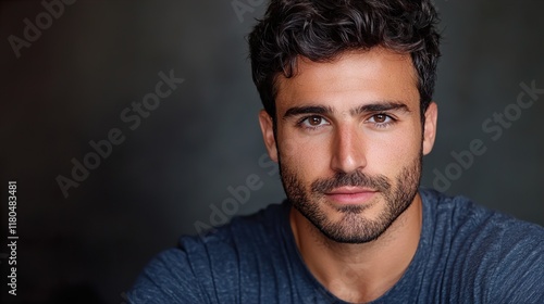 Portrait of a Handsome Man with Intense Gaze