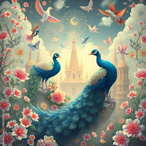 peacock in the garden