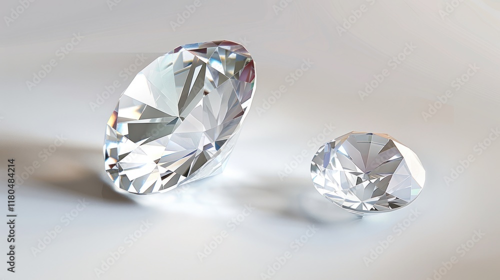 Two Diamonds on White Background Two Diamonds on White Background