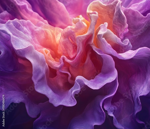 Close-up of the center flower, pink rose petals, detailed texture, soft lighting, macro photography, macro lens, natural background, floral beauty, romantic mood. Award-winning stock photo