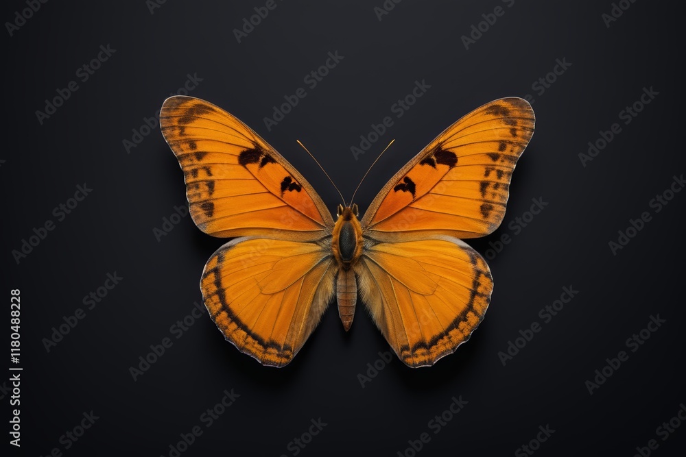 Obraz premium there is a butterfly that is sitting on a black surface
