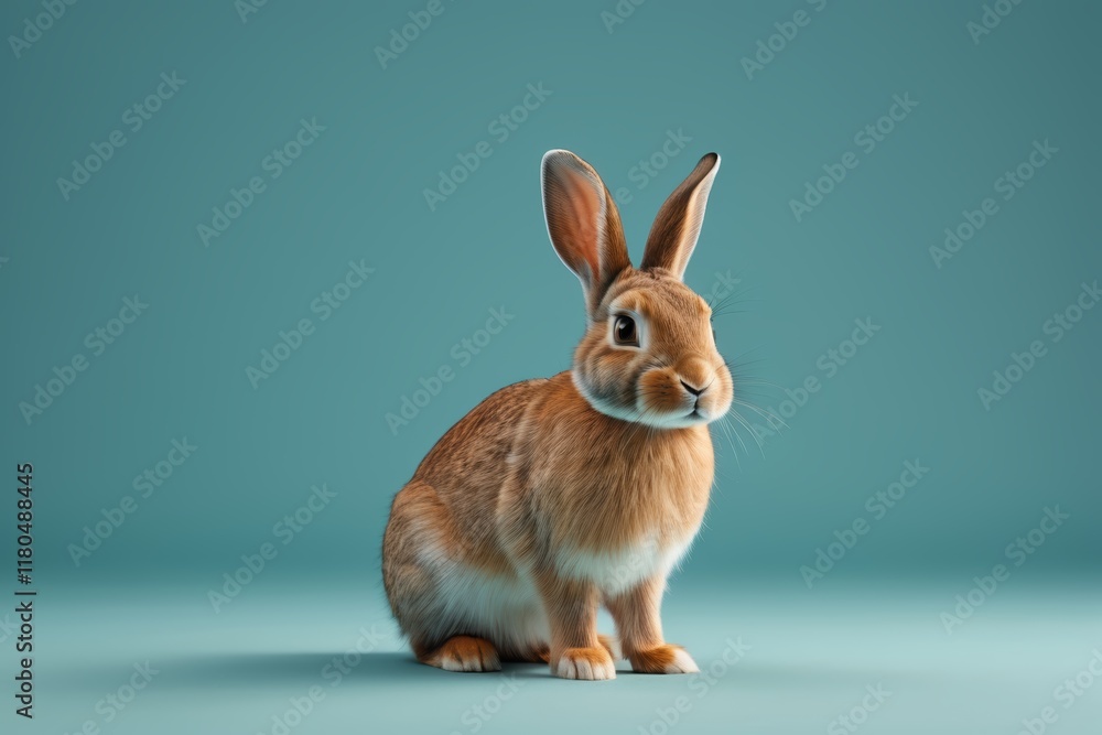 Fototapeta premium there is a rabbit that is sitting on the floor