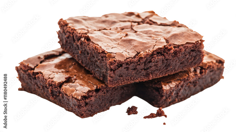 Rich brownie cookies with a soft texture isolated on white background Rich brownie cookies with a soft texture isolated on white background