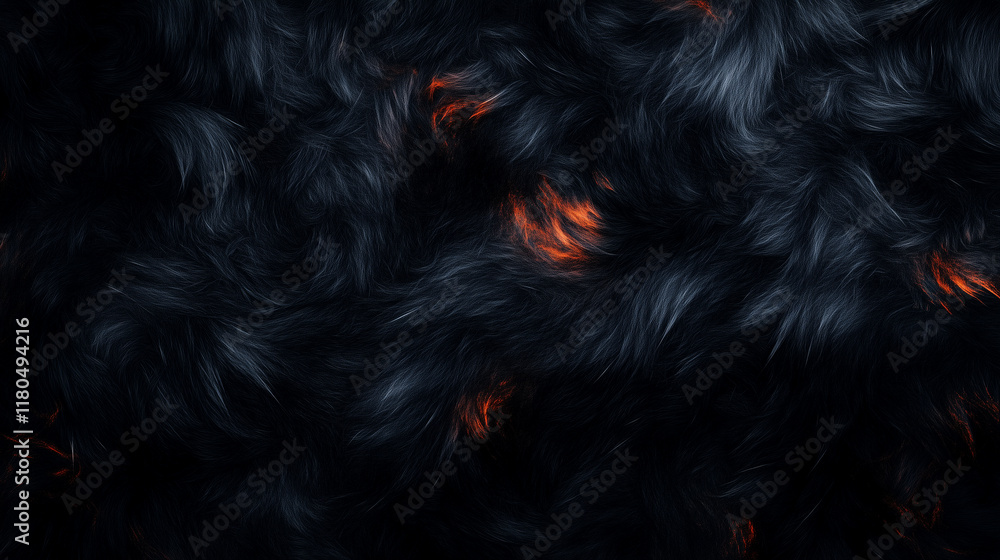 Dark Moody Background with Abstract Fox Fur and Glowing Accents Dark Moody Background with Abstract Fox Fur and Glowing Accents