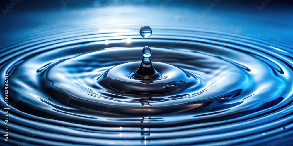Ink drop in water background with ripples, water droplet Ink drop in water background with ripples, water droplet