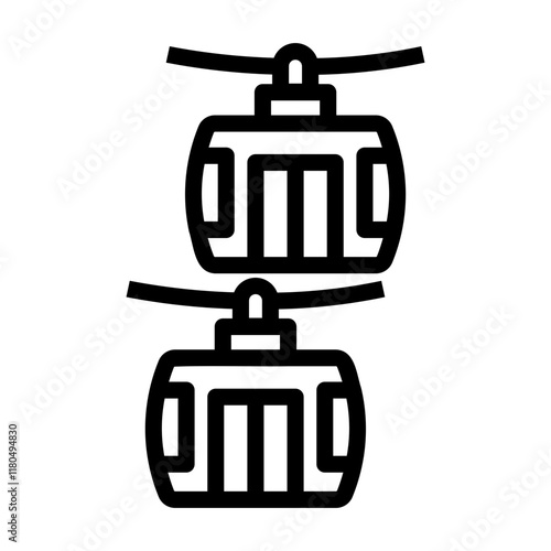 cable car cabin Line Icon