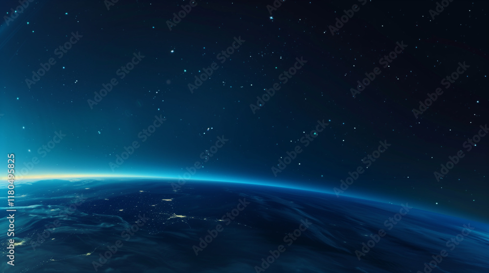 Fototapeta premium Smooth Gradient from Black to Muted Blue for Cosmic Space Background