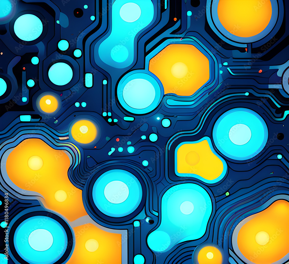 Fototapeta premium Blue tech lines universal background simple science and technology business line technology background.background vortex and use it as your wallpaper, posters and banners.Generative AI 