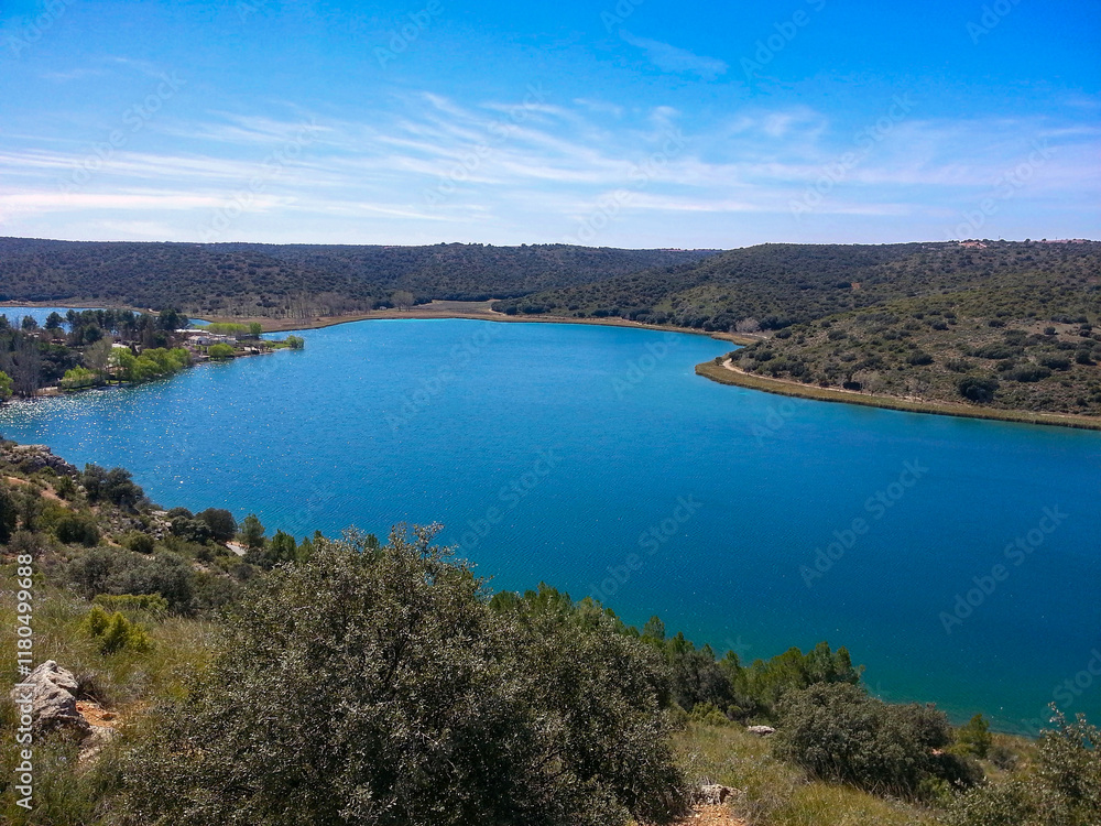Fototapeta premium Ruidera Lagoon in the municipality of Ossa de Montiel, Albacete, Spain.