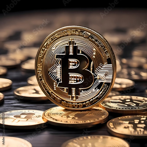 Naklejka bitcoins and dollar