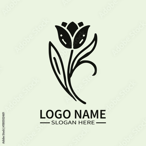 Tulip Flower Logo Design, Elegant Tulip Logo, Floral Logo with Tulip, Spring Tulip Logo, Dutch Tulip Logo