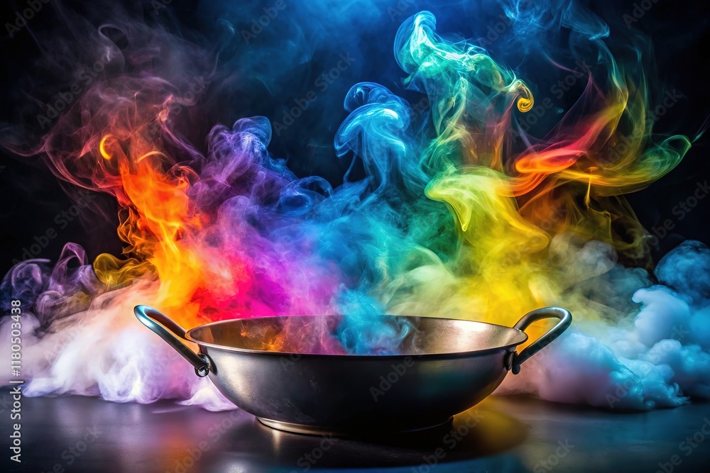 Liquid Nitrogen Smoke in Iron Bowl - Dramatic Culinary Photography