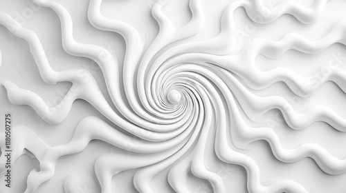Abstract white swirl design with flowing lines and smooth curves, perfect for backgrounds.