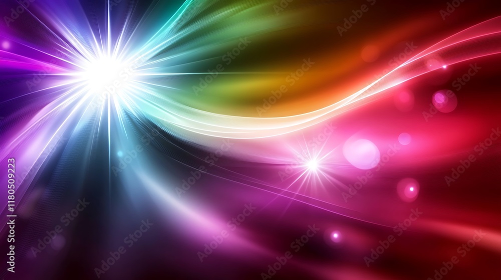 Abstract Rainbow Light Waves and Bright Stars Abstract Rainbow Light Waves and Bright Stars
