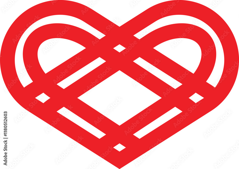 Forming a heart from thick red threads.eps Forming a heart from thick red threads.eps