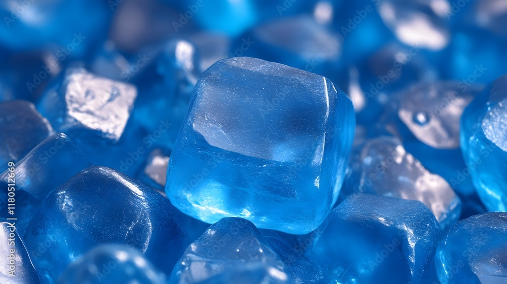 Close-up of translucent blue crystals. Close-up of translucent blue crystals.