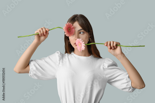 Beautiful young woman with ...