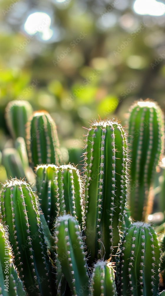 Majestic Cacti in the Desert: A Close-up View of Nature's Resilience Majestic Cacti in the Desert: A Close-up View of Nature's Resilience