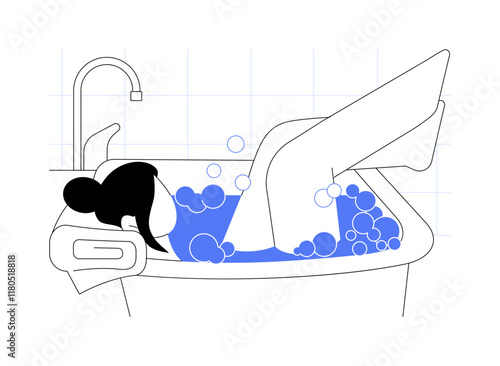 Take relaxing bath isolated cartoon vector illustrations.