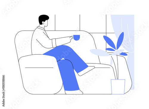 Drink tea isolated cartoon vector illustrations.