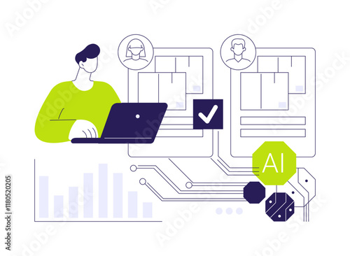 AI-Analyzed Supplier Performance abstract concept vector illustration.