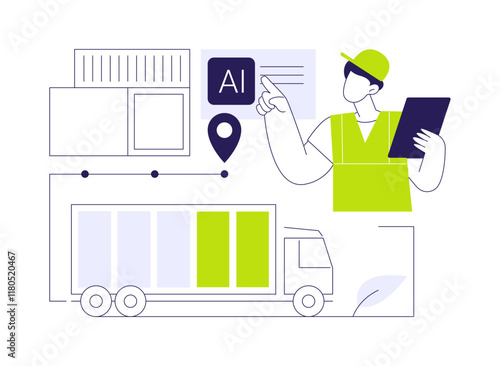 AI-Enabled Eco-Friendly Supply Chain abstract concept vector illustration.