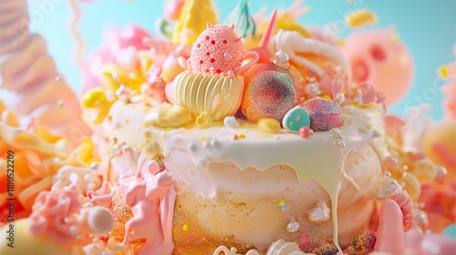 Dreamy Sweet Cake: A Whimsical Bakery Delight photo