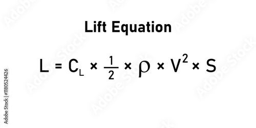 Lift equation formula in physics.