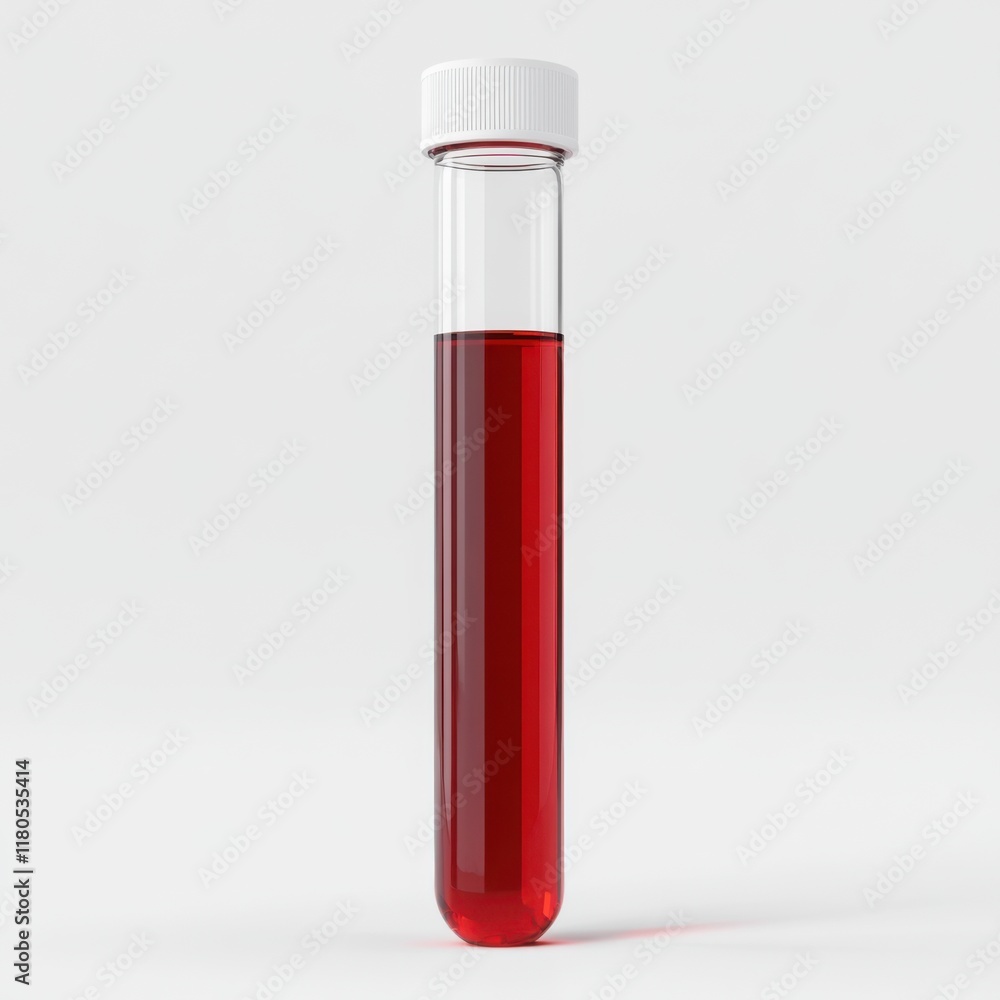 Lab test tube with red fluid Lab test tube with red fluid